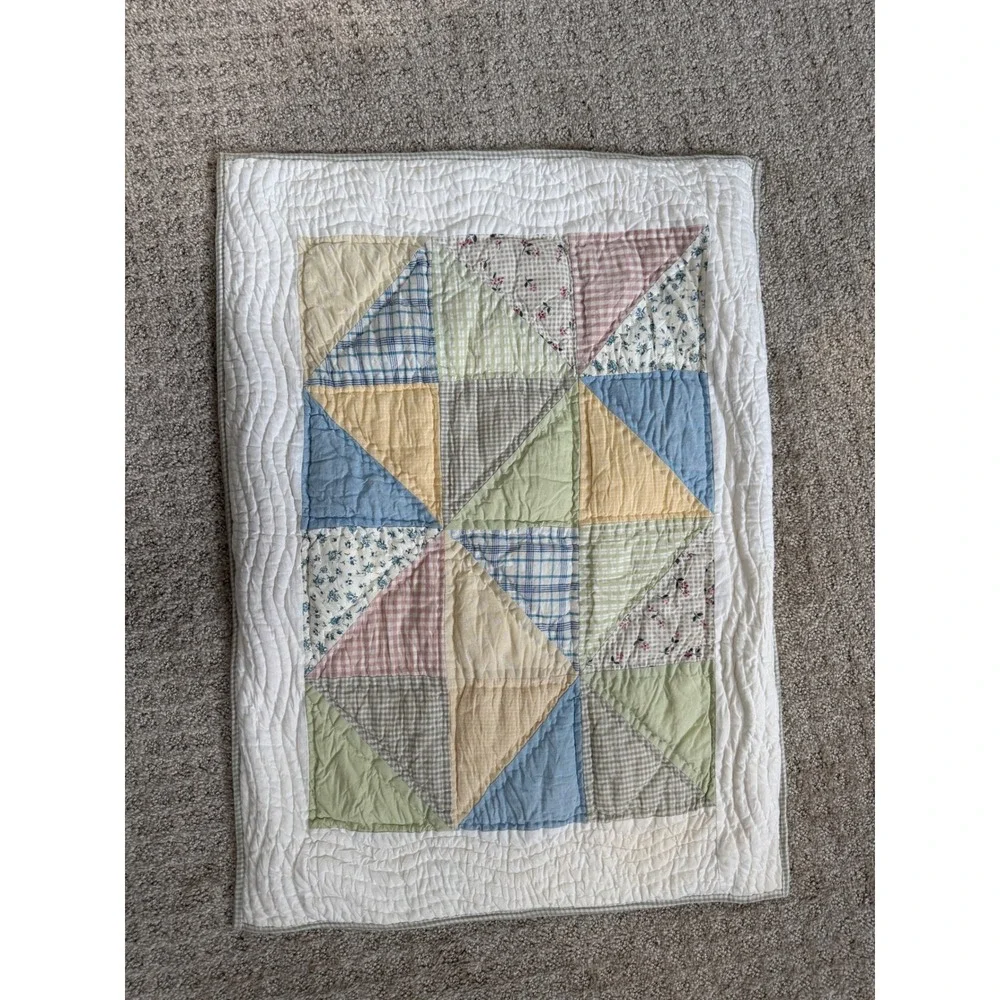 Pottery Barn (1) Standard Pillow Sham Quilted Patchwork Cotton Envelope Farm